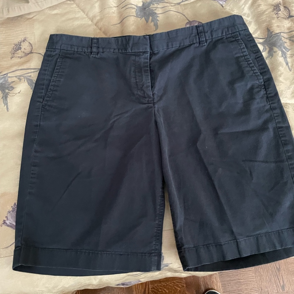 J. Crew navy Bermuda Shorts Tailored Cotton Twill